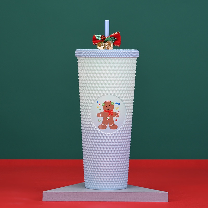 2024 Custom Logo Cute Hot Sale Luxury Christmas Gift 22/17 Oz Black Acrylic Studded Matte Plastic Double Wall Tumbler Tumblers with Straw and Lid – Sport Water Bottle and Drinking Bottle price