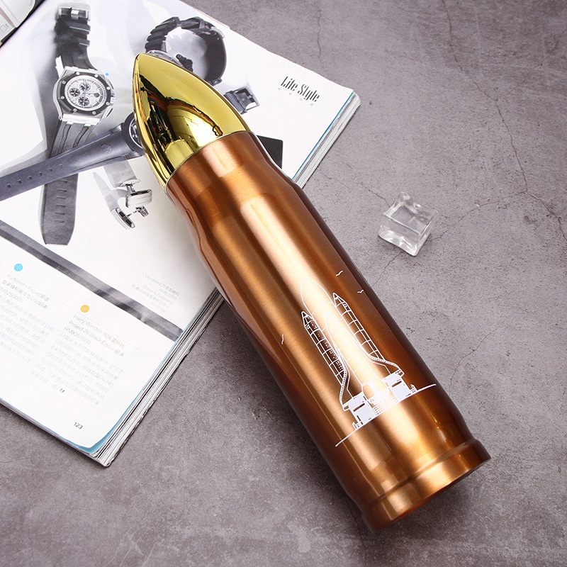 500ml 17oz Stainless Steel Rocket Bullet Shaped Thermoal Water Bottle – Durable and Stainless Steel 18/8 price