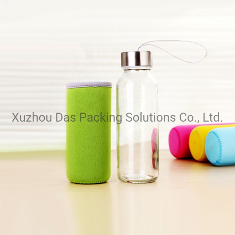 500ml Transparent Voss Style Cylinder Glass Water Bottle with Stainless Cap Wholesale – Water Bottle and Glass Water price