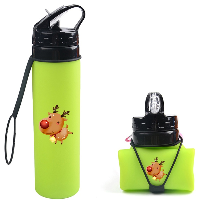600ml Christmas Silicone Sports Folding Water Bottle for Hiking – Silicone Water Bottle and Silicone Travel Bottle Joyshaker price