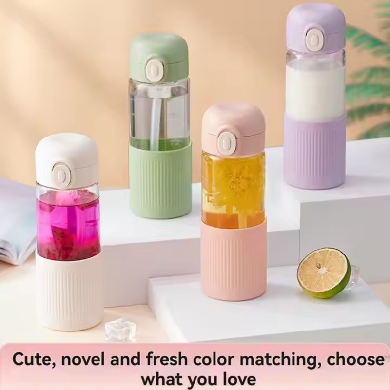 Factory Direct Selling 2025 Custom Wholesale 450ml Leisurely Glass Cup – Water Cup and Straw Cup price