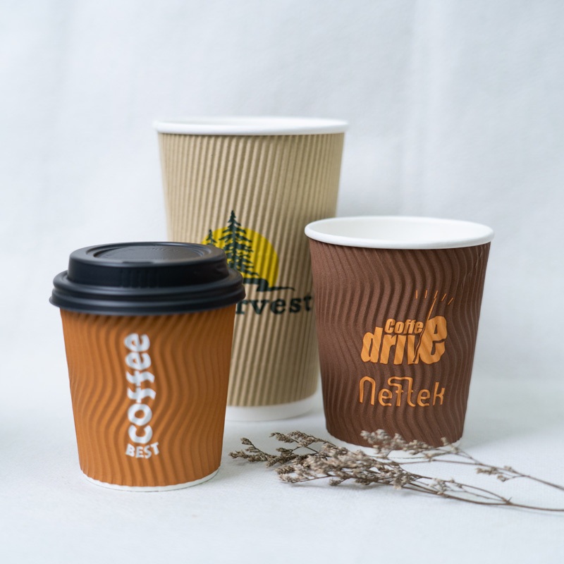Food Grade Biodegradable Hot Drinks Ripple Wall Coffee Paper Cups with Lids – Paper Cup and Disposable Paper Cup price