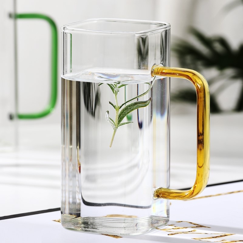 Hand Blown Household Square High Borosilicate Glass Beer Mug Glass Coffee Mug – Thin Glass Cup and Custom Glass Cups price