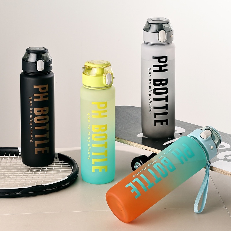 High-Quality Appearance Portable Water Bottle with Gradient Color Finish, 1000ml Sports Water Cup, Plastic Fitness Cup – Bottle and Water Bottle price