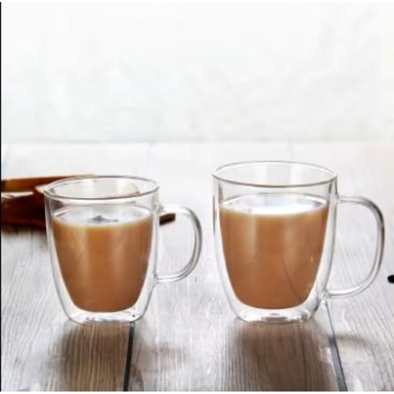 250ml 450ml Wholesale Custom Double Layer High Borosilicate Glass Tea Coffee Cup – Glass Cup and Double Layer Cup price