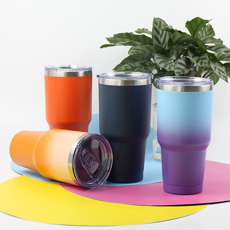 30oz Drinking Insulated Water Bottle Sublimation Thermal Coffee Beer Mug Colourful Handless Wide Mouth Vacuum Cup with Straw and Lid – Insulated Water Bottle and Sublimation Thermal Mug price