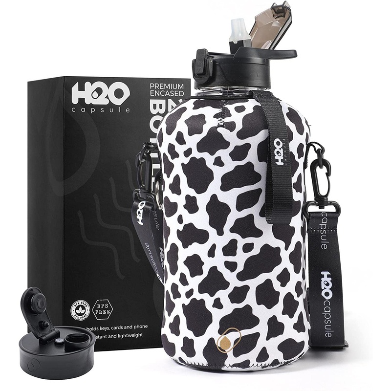 64oz/2.2L Wide Mouth Half Gallon Motivational BPA Free Plastic Water Bottle with Custom Sleeve – Water Bottle and Travel Bottle price