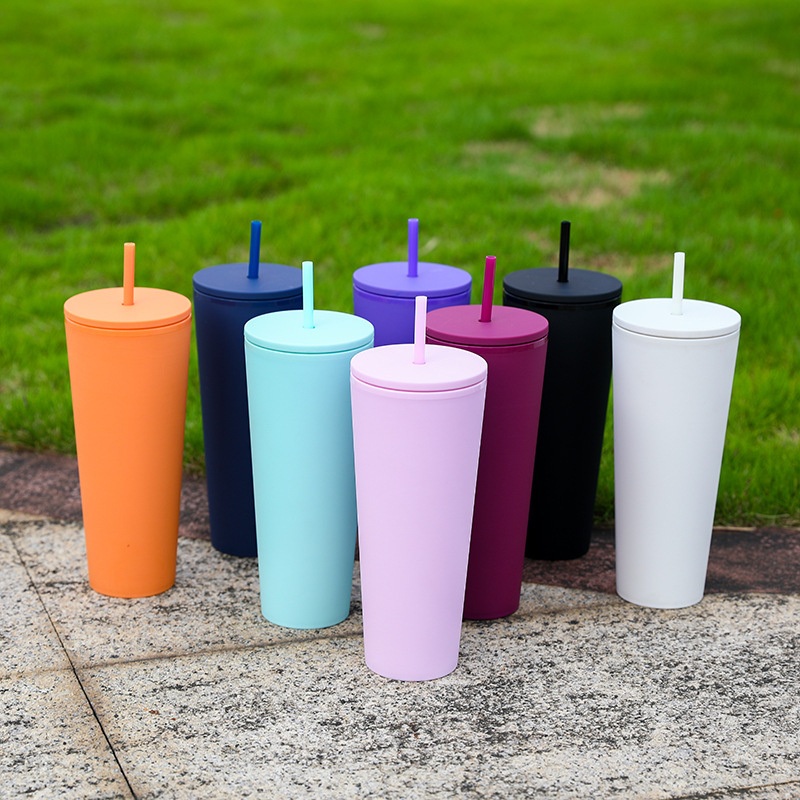 Double Wall Insulated Water Plastic Tumbler with Straw Lid – Plastic Tumbler and Plastic Cup price