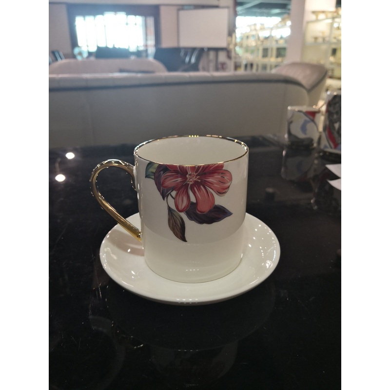 New Arrival Office Coffee Mug Flower Pattern Ceramic Saucer Cup – Saucer Cup and Ceramic Saucer Cup price