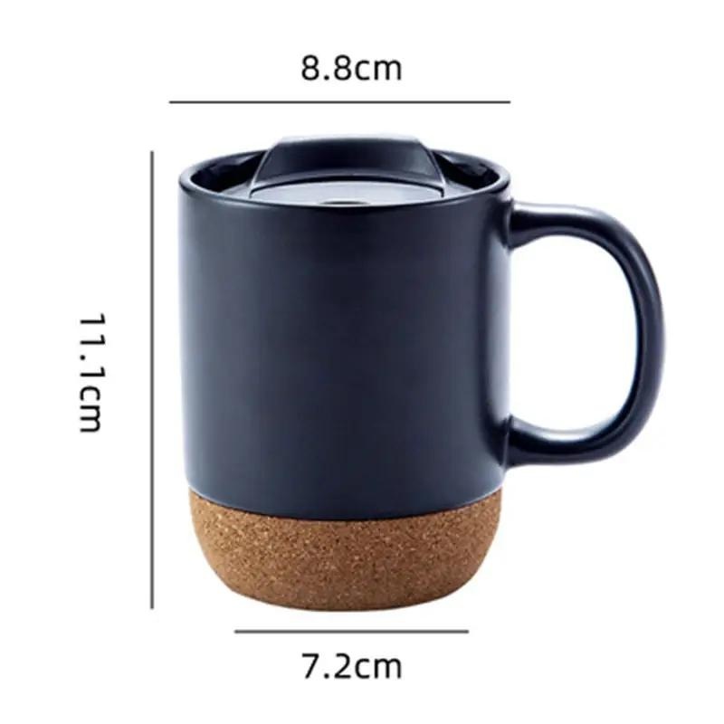 Nordic Cork Base Ceramic Coffee Mug with Wooden Insulated Cork Bottom and Plastic Lid – Cork Base Coffee Mug and Cork Bottom Coffee Mug price
