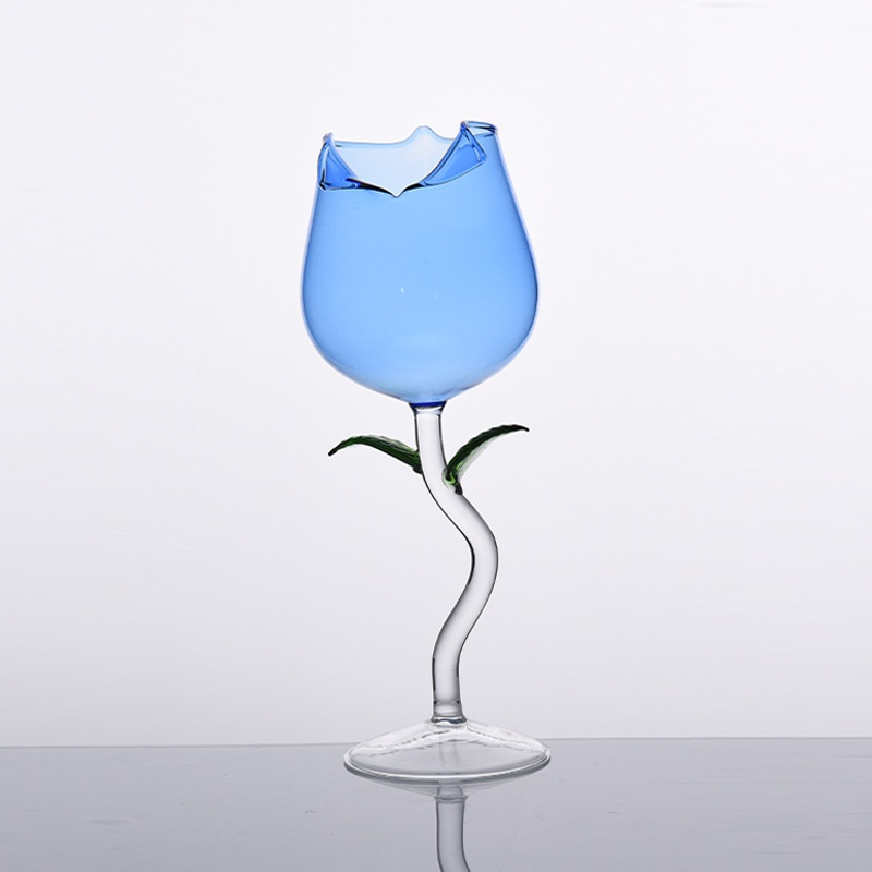 Rose Flower Goblet Glass Hand Blown Crystal Champagne Flutes Red Wine Cup – Glass Cup and Coffee Cup price