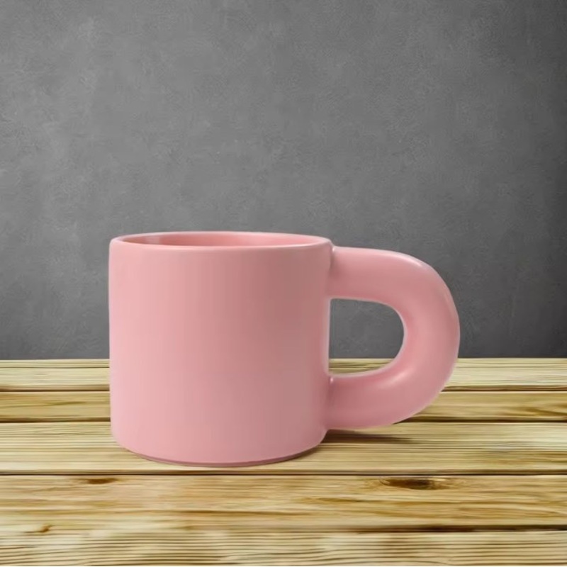 Round Ceramic Coffee Cup Hand Held Ceramic Mugs Household Breakfast Milk Cups – Cute Mug and Handmade price