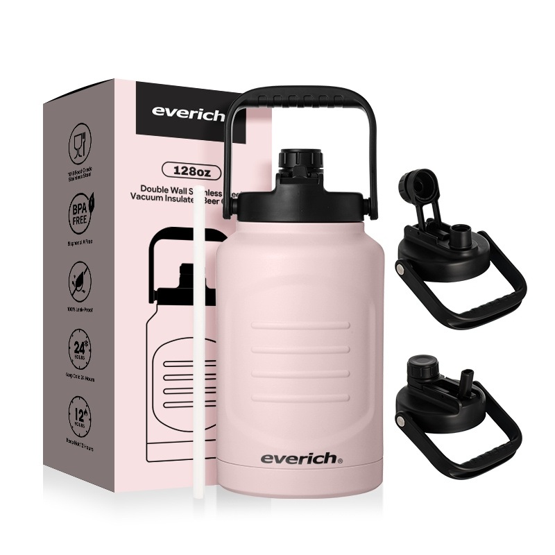 2024 New ODM Double-Wall 304 Stainless Steel Vacuum Beer Growler Water Bottle with Dual-Use Straw & SIP Cap for Sports – Beer Growler and Stainless Steel Growler price