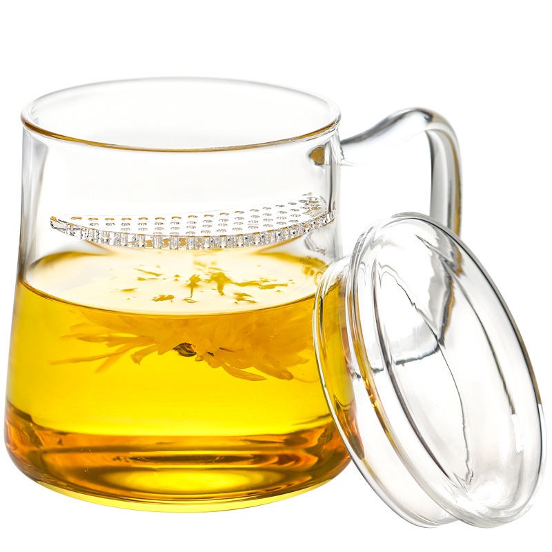 Classic Chinese Tea Mug with Infuser Glass Handle Cup Teapot Glass Teacup with Lid Infusion Cup – Glass Teacup and Infusion Cup price