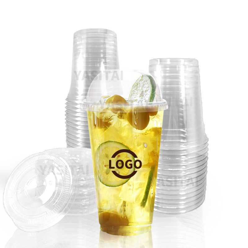 Custom Printed BPA Free Pet Clear Disposable 12 16 20 24 32 Oz Coffee Smoothie Beverage Plastic Cups with Lids – Milk Tea Cups and Boba Cups price