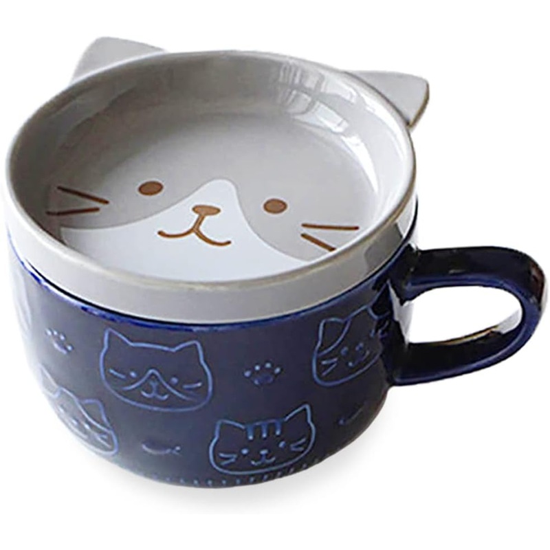 Cute Cartoon Cat White Black Customized Ceramic Coffee Mug with Lid – Mug and Promotional Mug price