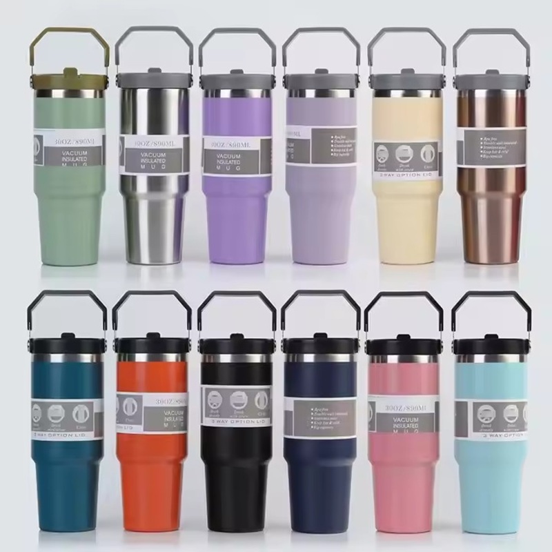 Stainless Steel Car Cup Vacuum Insulated Straw Coffee Water Cup Ice Cup – Water Cup and Milk Cup price