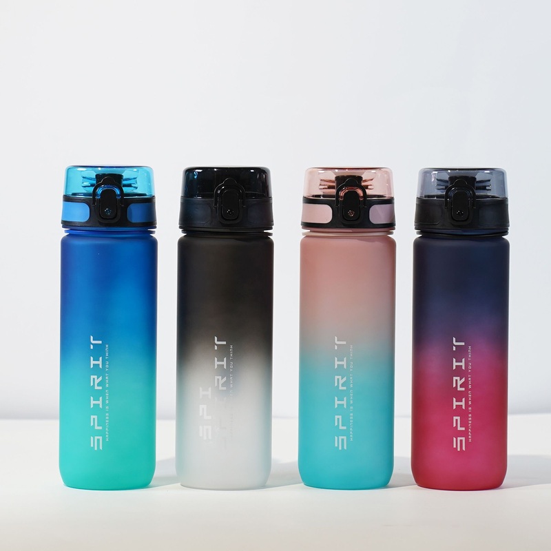 1 Liter Large Capacity Sports Water Bottle Leak Proof Colorful Plastic Cup Drinking Outdoor Travel Portable Gym Fitness Jugs – Gradient Color Water Bottle and Sports Water Bottle price