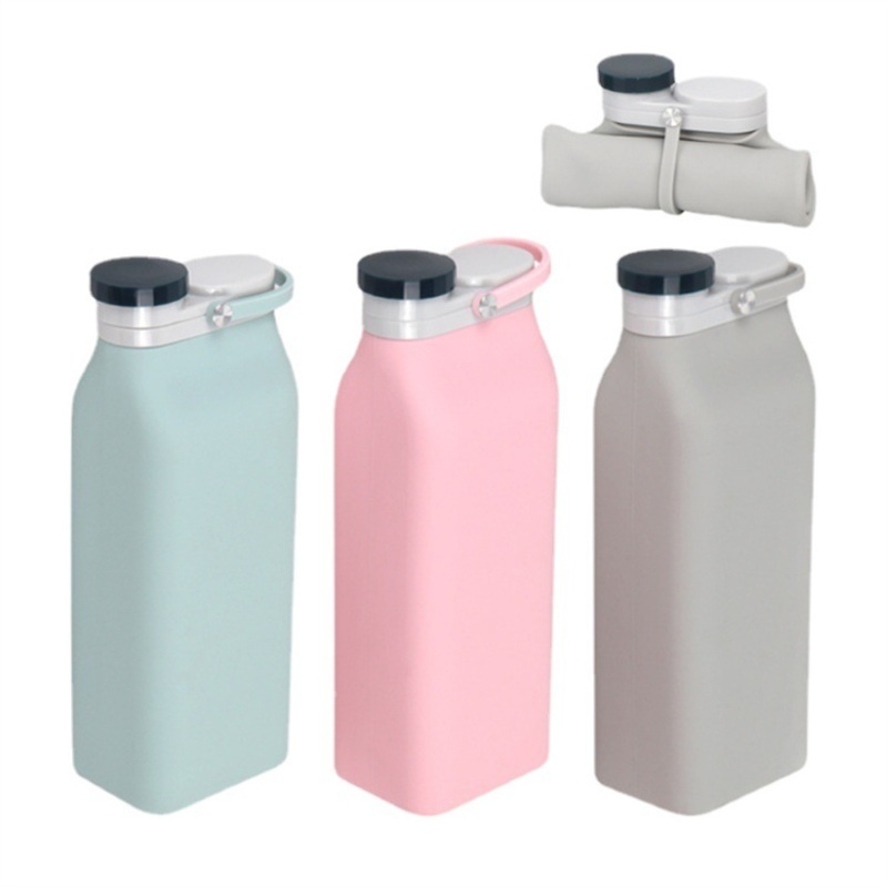 600ml Portable Food Grade Silicone Foldable Travel Reusable Leak Proof Water Bottles for Traveling – Silicone Water Bottle and Silicone Drinking Bottle price