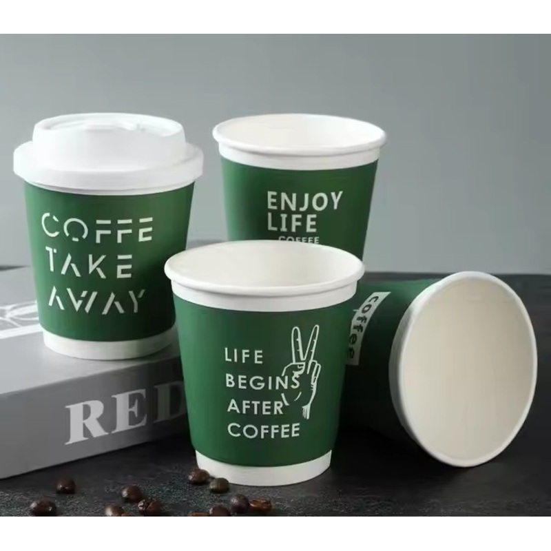 6oz 8oz 12oz 16oz 24oz 32oz Disposable Paper Cups Double Coffee Cup with Lid – Coffee Paper Cup and Hot Drink price