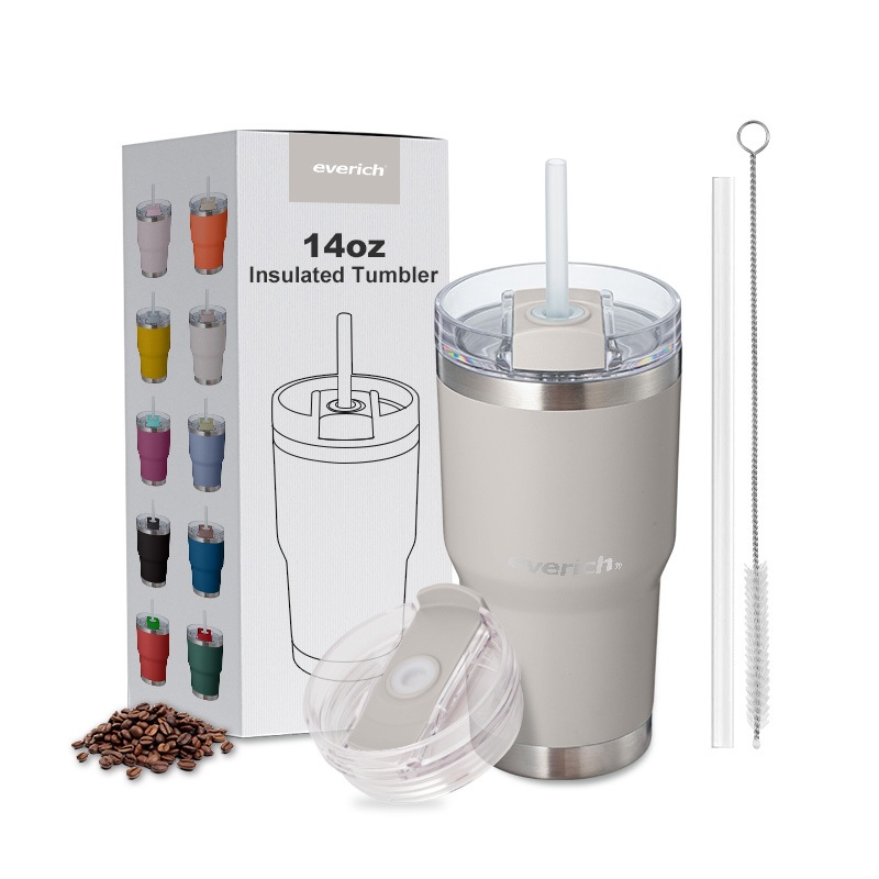 Everich 14oz 18/8 PRO-Grade Stainless Steel Insulation Tumbler with 2-in-1 Lid – Tumbler with Straw and Stainless Steel Tumblers price