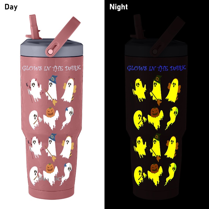 Halloween Gifts SS304 Vacuum Insulated Tumbler with Sticker Glow in The Dark for Kids – Stainless Steel Tumbler and Best Stanley Cup price