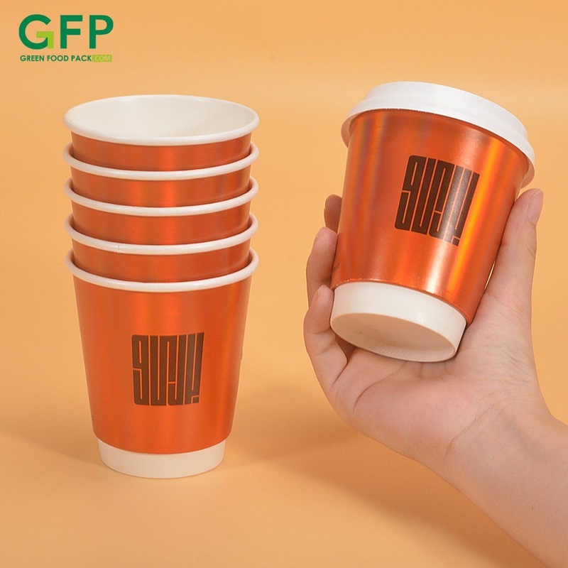 New Design Double Wall Special Paper Cup Laser Shinny Printing Logo Paper Cup – Paper Cup and Coffee Cup price