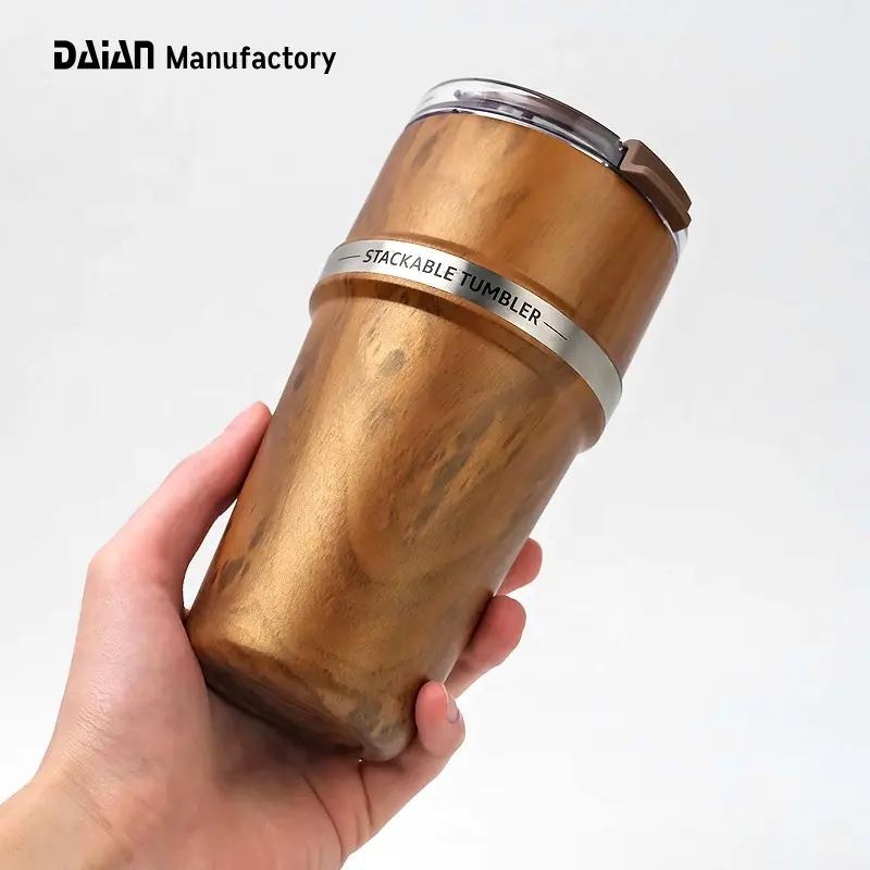 2021 Daian New Design Patented Double Wall 16oz 26oz Big Capacity Stackable Cup Stainless Steel Tumbler with Lid – Vacuum Insulated Tumbler Cup and Double Wall Stainless Steel Tumbler price