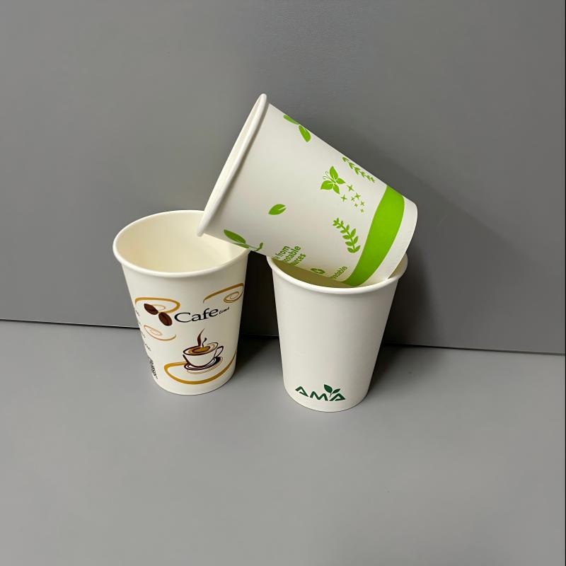 Biodegradable Disposable Cafe Ethiopia Carton Single Wall Double Walls Coffee PLA Paper Cup with Lid – Disposable Coffee Cups and Paper Cups with Lid price
