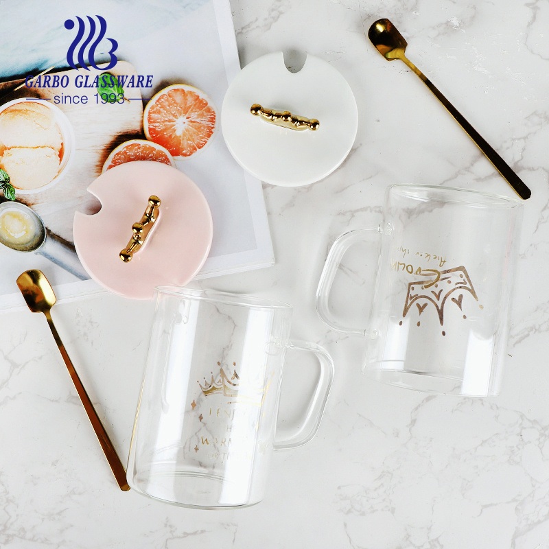 Promotion Souvenir 480ml Single Wall Borosilicate Glass Mug with Customized Decal – Pyrex Glass Mug and Borosilicate Glass Cup price