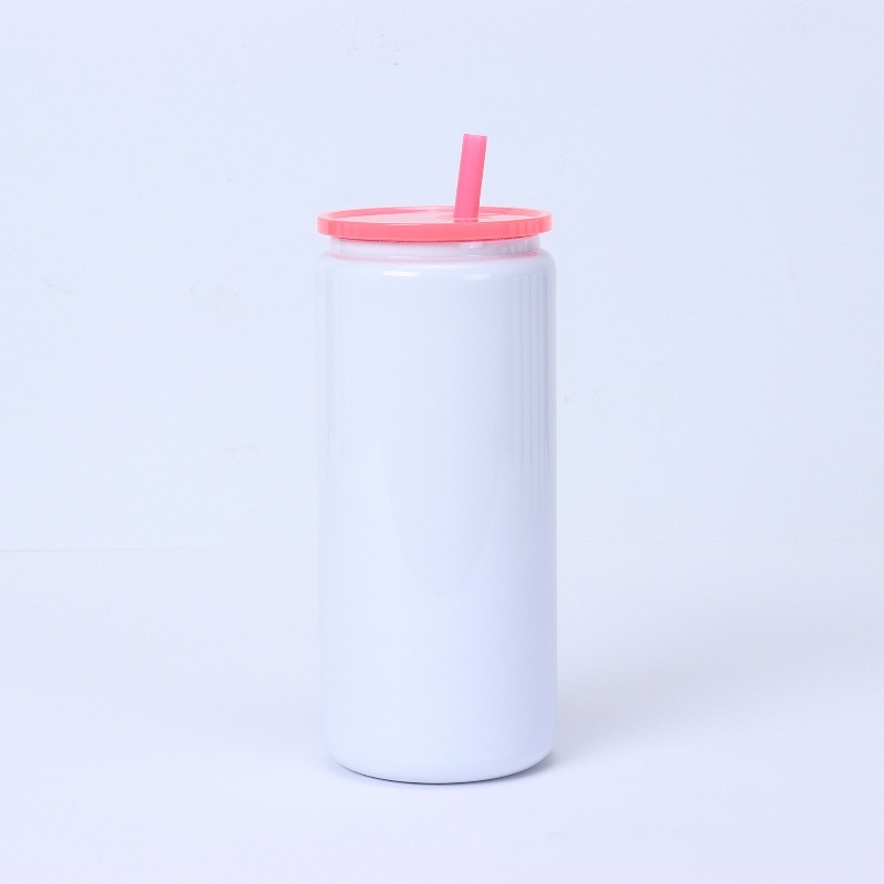 Sublimation 16oz Insulation Mason Cup Vacuum Thermal Stainless Steel Tumbler with Colored Lid and Plastic Straw – 16oz Vacuum Tumbler and Sublimation Tumbler price