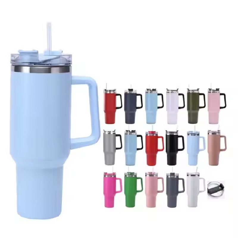 Wholesale Custom Reusable 40oz Vacuum Insulated Water Bottle Double Walled Thermal Stainless Steel Travel Tumbler Coffee Mug with Handle – Stainless Steel Travel Tumbler and Thermal Tumbler price