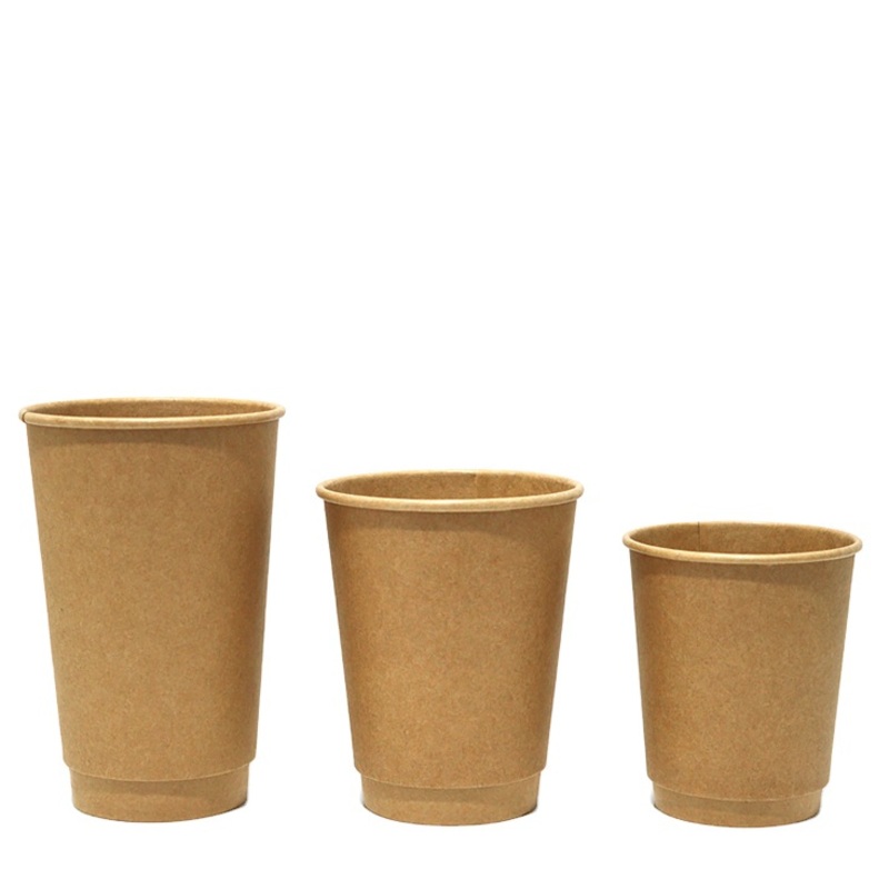 Wholesale Double Wall Kraft Paper Cup with Lid for Hot Drink Coffee Tea 8oz 12oz 16oz – Paper Cup and Disposable Coffee Cup price
