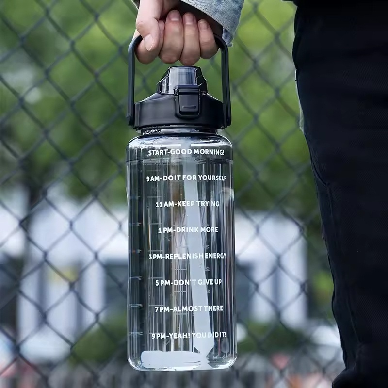 2000ml Reminder Water Bottle with Straw Scale Big Bottle 2liter Gym Sport Water Bottles – Sport Water Bottle and Travel Water Bottle price