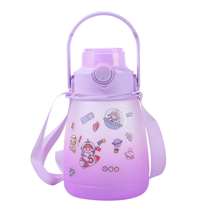 2024 Hot Selling Food Grade New Summer Children Plastic Straw Drinking Water Bottle Cute Wholesale Portable Large-Capacity Student – Water Bottle and Sports price