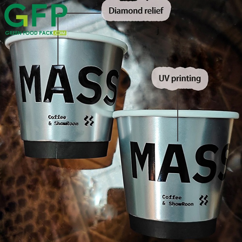 2025 New Disposable Double Wall UV Printed Embossing Paper Cup Luxury Coffee Packaging Paper Cups Custom Paper Cup – Paper Cup and Coffee Cup price