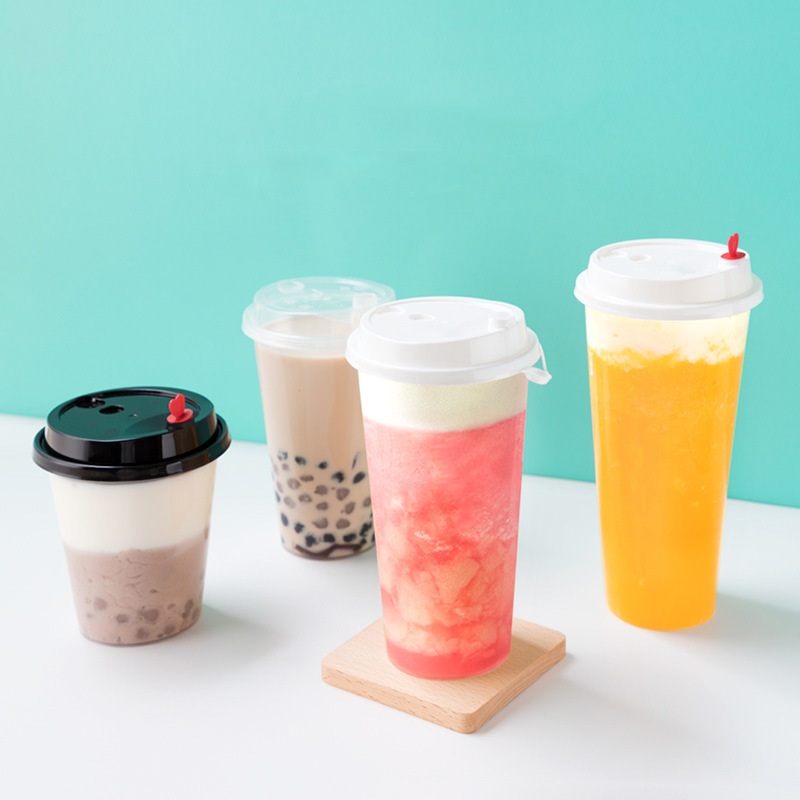 Custom Disposable Juice Coffee Milk Tea Cups Clear Bubble Tea Cup Plastic Cup with Dome Lid – Bubble Tea Plastic Cup with Lid and Bubble Plastic Cup price
