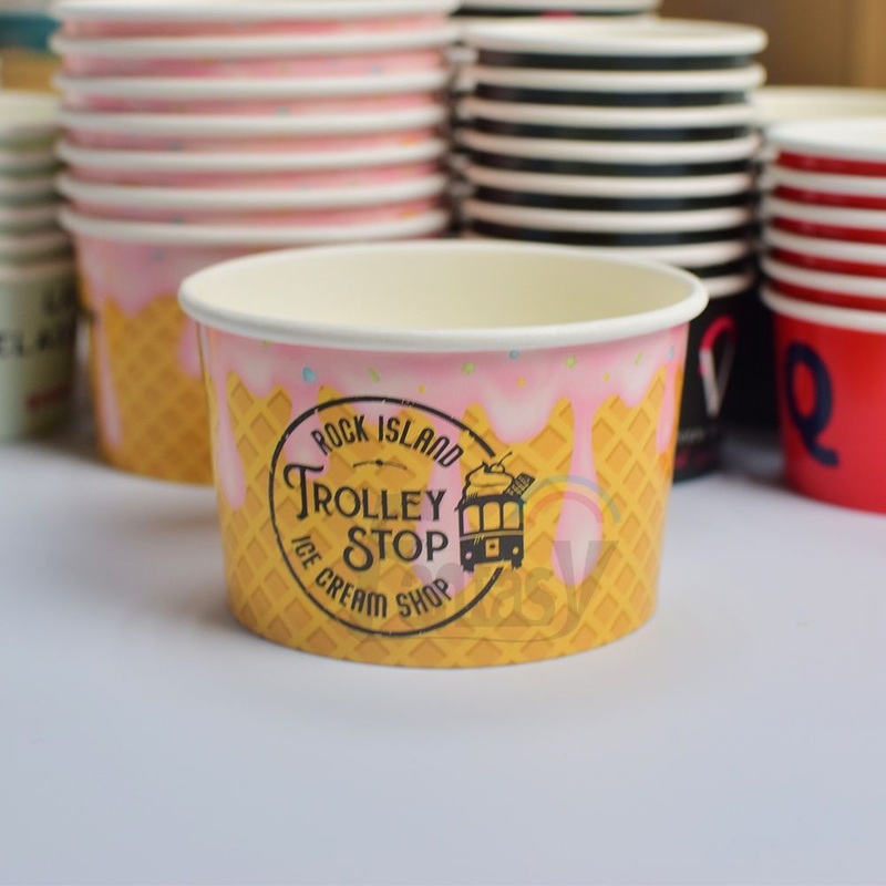 Customized Packaging Box Custom Size Disposable Ice Cream Paper Cups – Disposable Cup and Ice Cream Paper Cups price