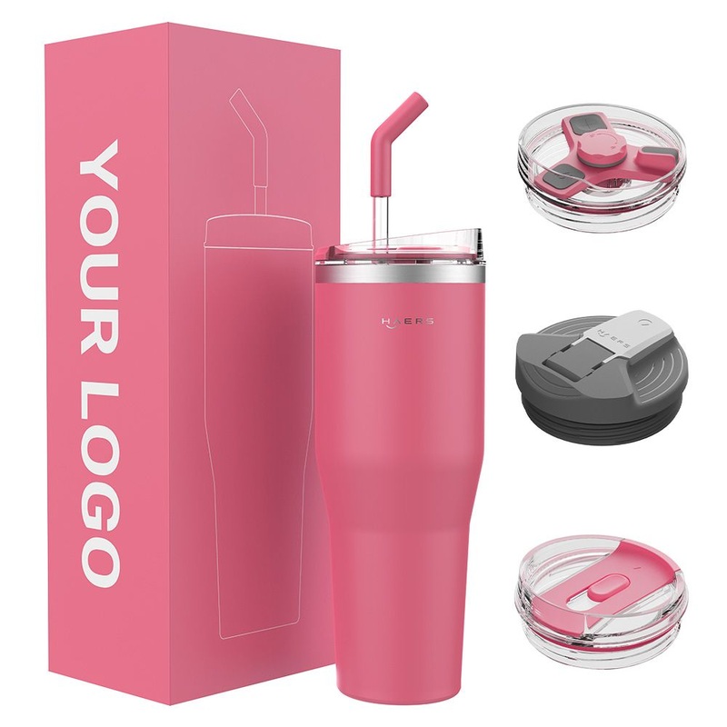 Haers Wholesale Leakproof Thermal Mug Portable Coffee Cup Stainless Steel Coffee Tumbler with Straw – Stainless Steel Tumbler and Straw Tumbler price