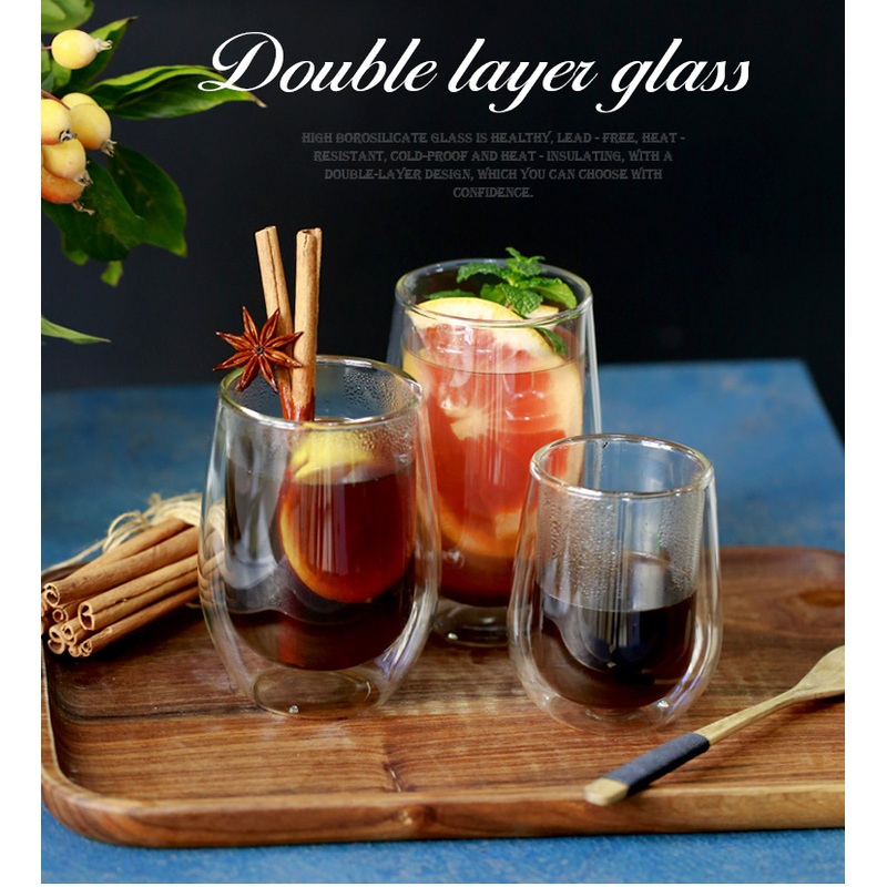 High Borosilicate Glass Transparent Mug Double Wall Design Glass Cup Coffee and Tea Cup – Glassware and Mug price