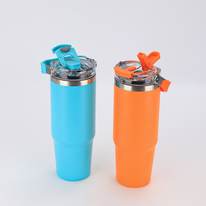 New Lid 20oz 30oz Travel Tumbler Water Bottle Double Wall Vacuum Insulated Coffee Mug Vacuum Flask with Straw and Handle 900ml Stainless Steel Cup – Vacuum Flask and Thermos Flask price
