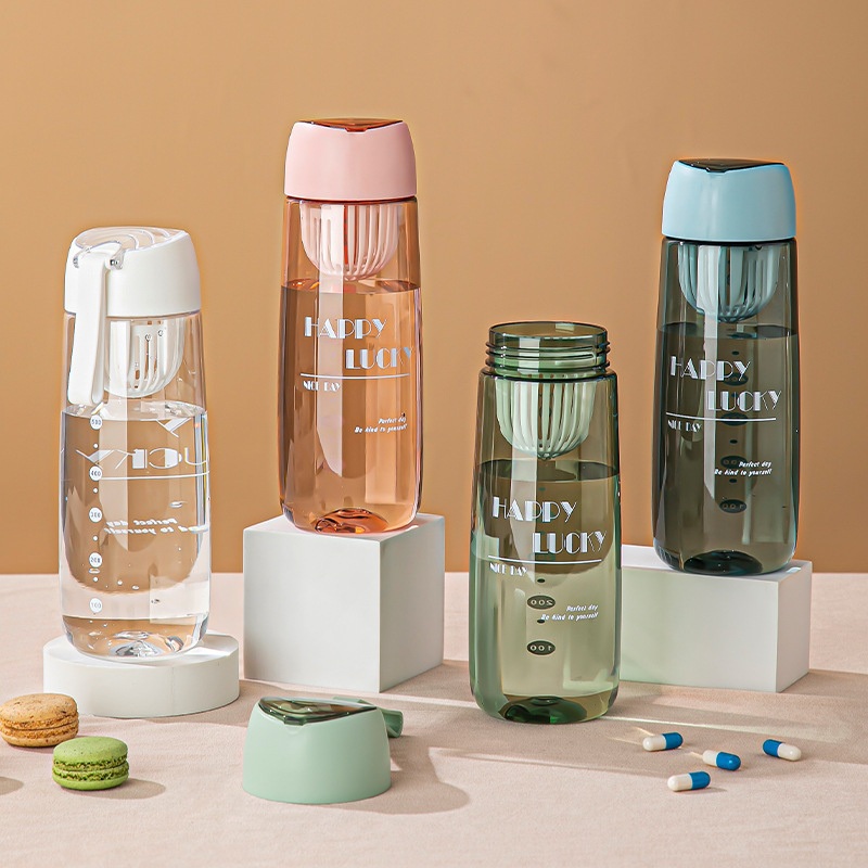 Self-Contained Medicine Box Plastic Mixing Grid Sealed Water Cup Thickened with Scale – Transparent Cup and Sports Bottle price