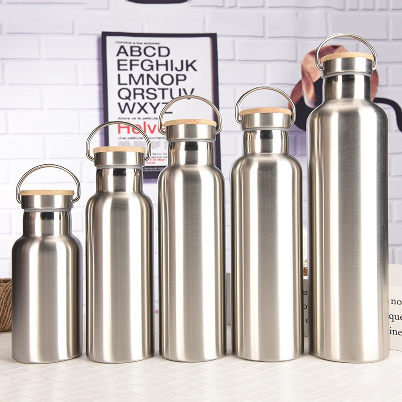 Stainless Steel Insulated Flask Double Walled Water Bottle with Bamboo Lid – Stainless Steel Flask and Bamboo Lid Flask price