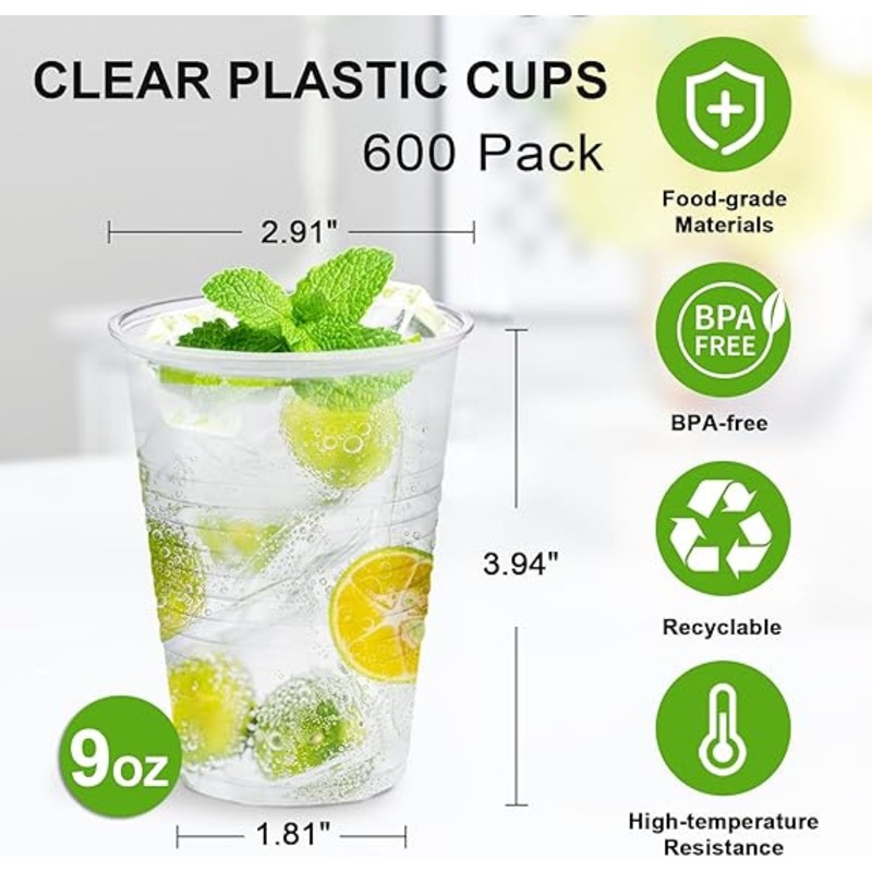 Versatile 9 Oz Disposable Cups for Hot and Cold Beverages – Disposable Cups and Plastic Ribbed Cups price