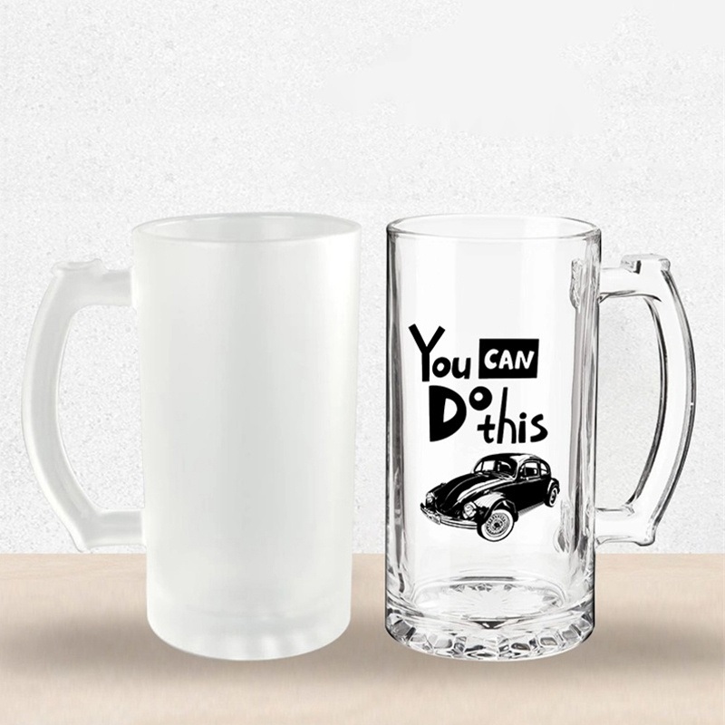 16oz Clear Glass Beer Mugs Sublimation Blank DIY Custom Logo Transparent Beer Steins – Beer Glass and Glassware price
