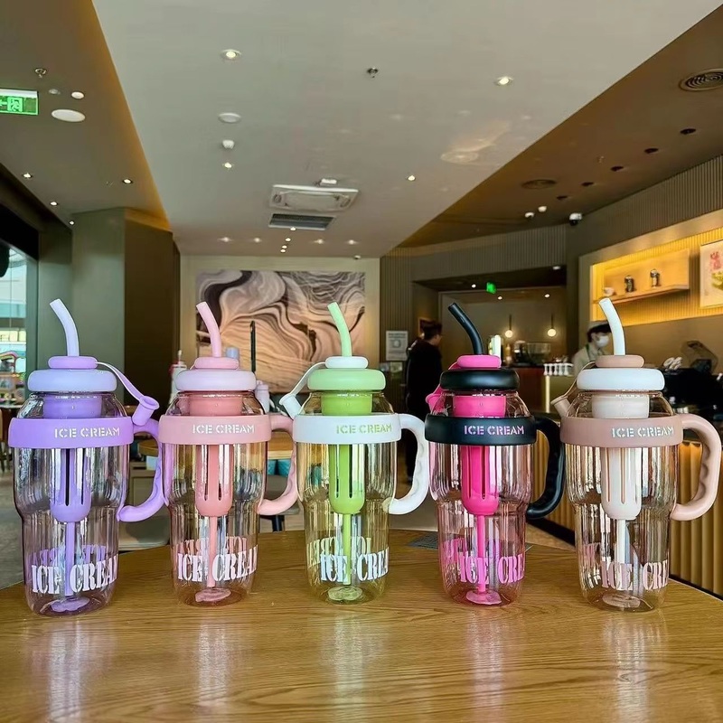 2025 Top Seller Large 1300 Ml Sport Camping Water Kettle Cute Belly Water Cup for Kids Plastic Summer Drinking Straw Bottle – Water Bottle and Cup Bottle price