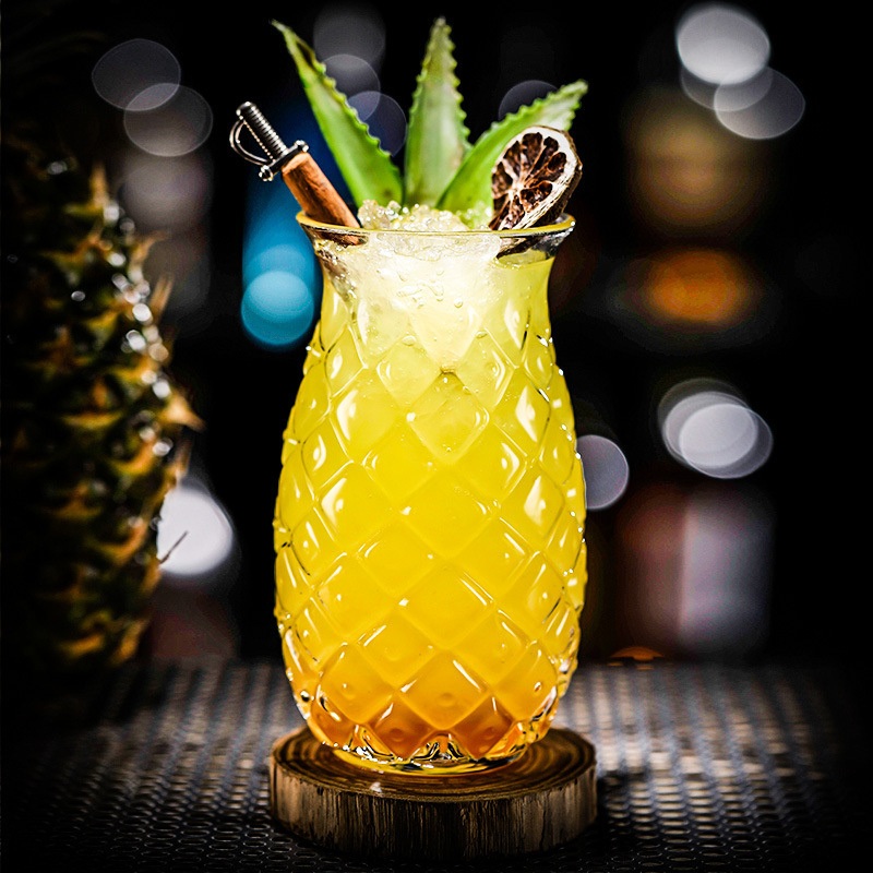 480ml Creative Pineapple Shaped High Borosilicate Glass Cups – Glass Juice Cup and Glass Drinking Cup price