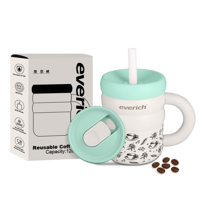 Everich 12oz Stainless Steel Coffee Mug with Handle – Stainless Steel Tumbler and Stainless Steel Cup price