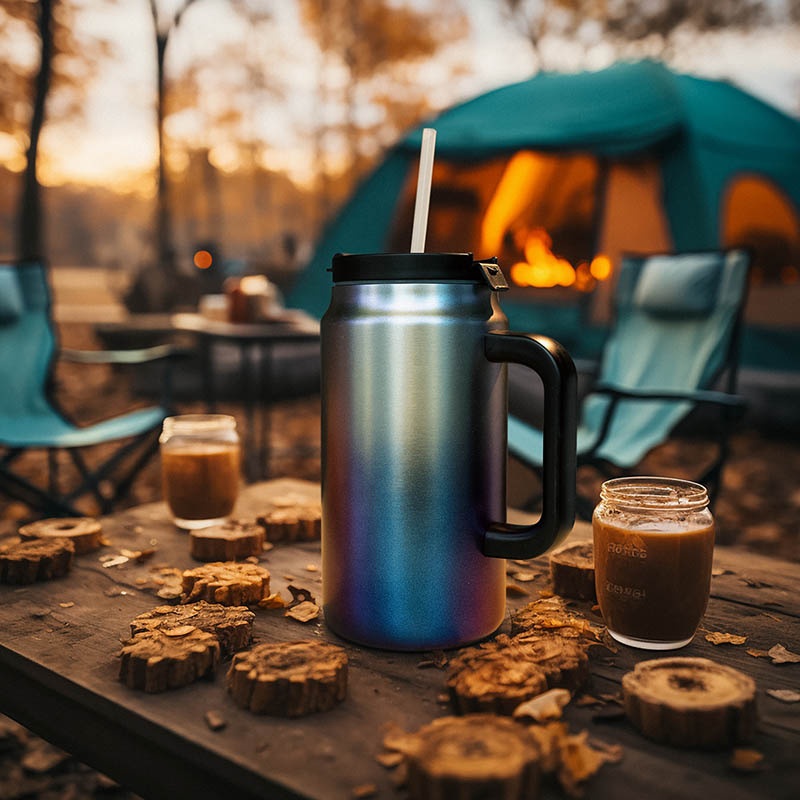 Everich Custom 50oz Double-Walled Stainless Steel Tumbler with Handle and Straw 2 in 1 Lid Durable&Hot – Spiling Proof and Plastic Lid price