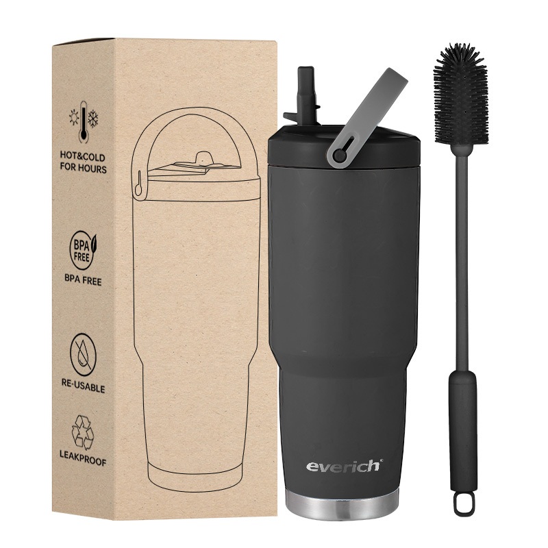 Everich Customzation Durable Vacuum Insulated Steel Tumbler with Convenient Handle 14/30oz – Tumbler with Straw and Stainless Steel Tumbler price